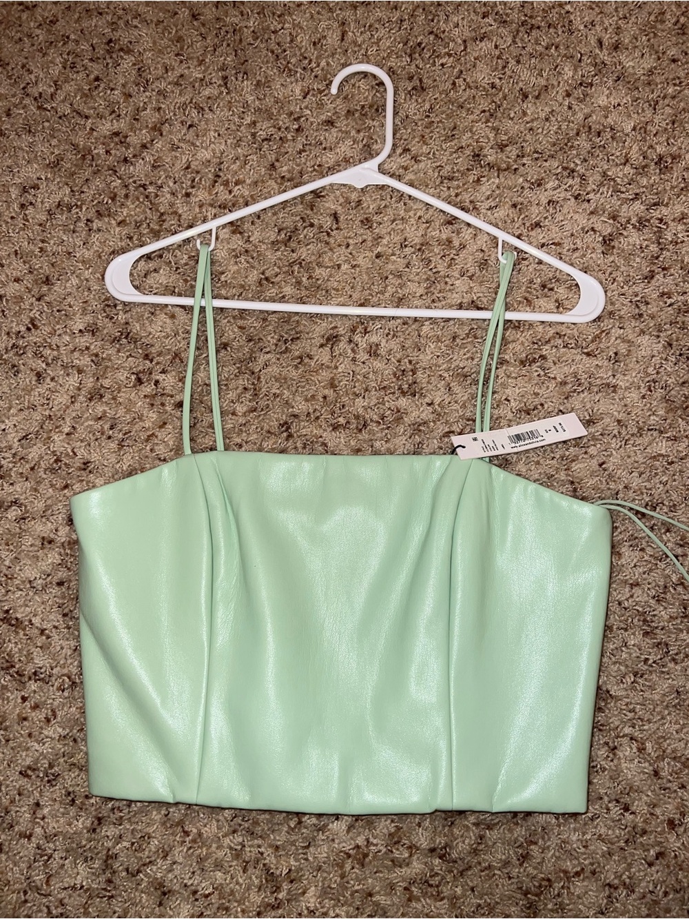Alice + Olivia Pearle Vegan Bustier Pistachio 8